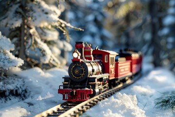 Winter Wonderland Toy Train Scene