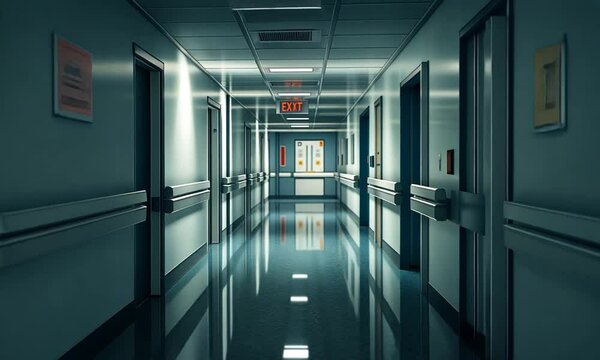 Empty Hospital Corridor