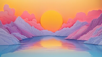 Scenic lake reflecting the sky above Serene lake reflecting the sky