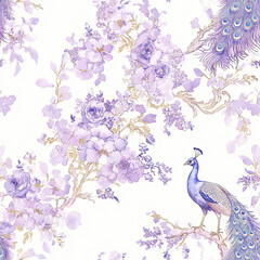 Obraz premium Beautiful Wallpaper with a Peacock Design, Ideal Colorful Bird Poster or Graphic Resource for Creative Project, Ai Generative
