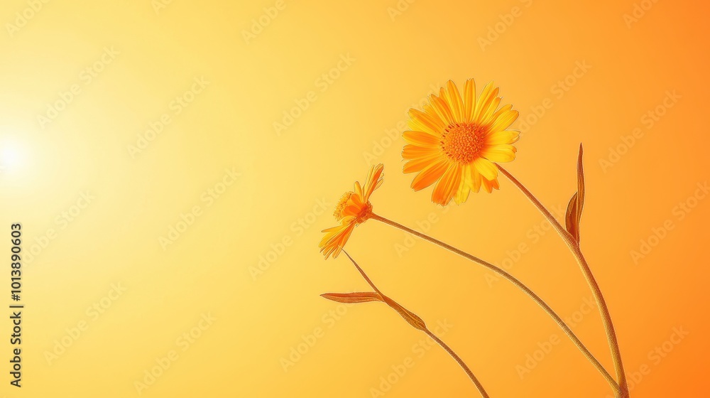 Poster a warm, gradient background shifting from golden yellow to deep orange, creating a sense of warmth a