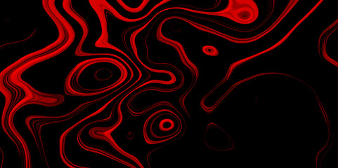 Abstract Cartographic Terrain with Red Grunge Contouring. 3D Cartographic Weave seamless striped floral patterns and wavy Shaped Foil Shimmer Background.