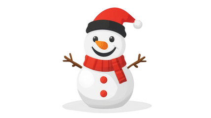 Charming Snowman Simple Vector for Winter Celebrations, Isolated on White, PNG File, Transparent Background