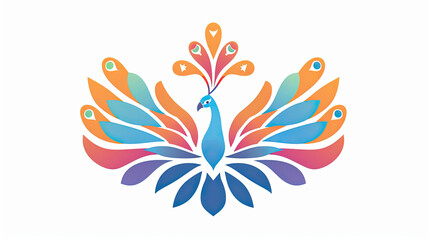 Obraz premium Beautiful Peacock Logo, Colorful Bird Design for Your Corporate and Business Graphic Resource or Creative Project, Ai Generative