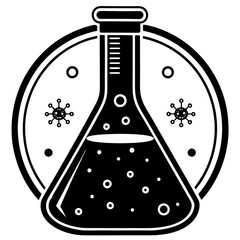 Laboratory Flask STEM Graphic Icon for Science, Research, and Experimentation Themed Vector