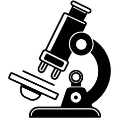 Microscope Icon Design Perfect for Science Education, Laboratory Research, and STEM-Themed Illustrations