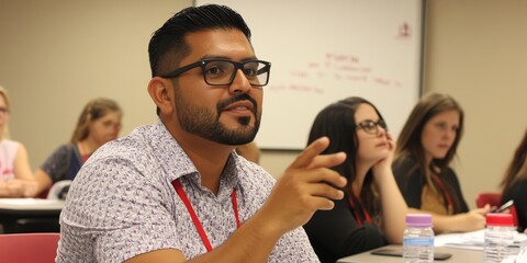 Risk Management Training: Depict a training session focused on risk management strategies, with participants discussing and analyzing project risks.