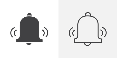 Bell ring icon flat and simple set design