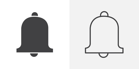 Bell icon flat and simple set design