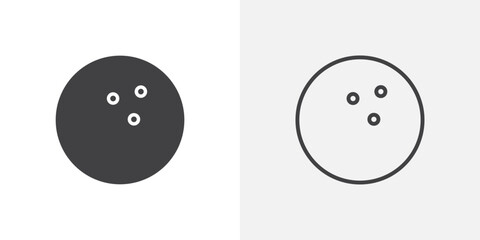 Bowling ball icon flat and simple set design
