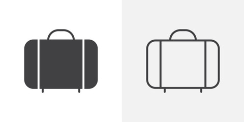 Briefcase icon flat and simple set design