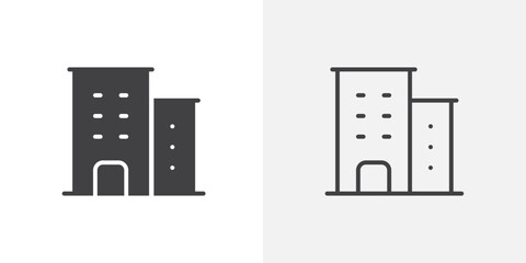 Building icon flat and simple set design