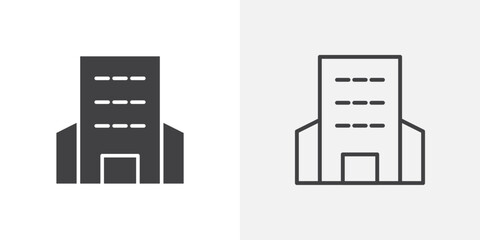 Building icon flat and simple set design