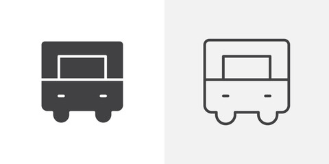 Bus icon flat and simple set design