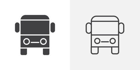 Bus icon flat and simple set design