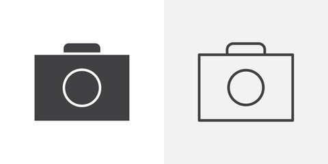 Camera icon flat and simple set design
