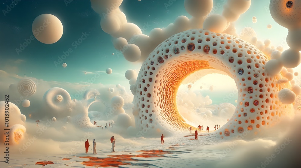 Poster captivating digital realm featuring dynamic data visualizations intricate abstract geometric pattern