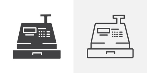 Cashier machine icon flat and simple set design