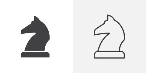 Chess icon flat and simple set design