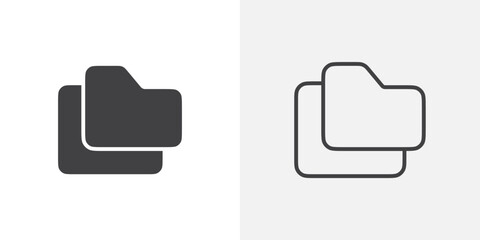 Copy folder icon flat and simple set design