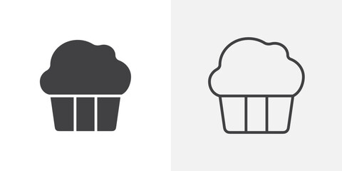 Cupcake icon flat and simple set design