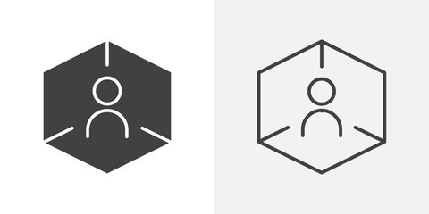 Dimensional person icon flat and simple set design