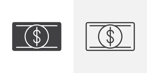 Dollar cash icon flat and simple set design