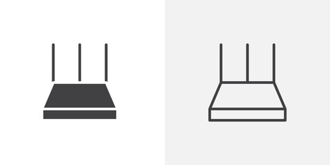 Fast router icon flat and simple set design