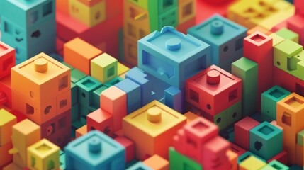 Kids toys constructor illustration generated by ai