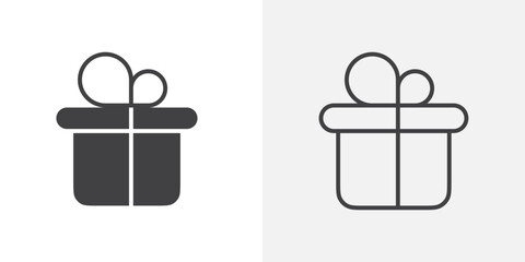 Gift box icon flat and simple set design