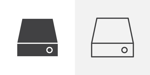 Hard disk icon flat and simple set design