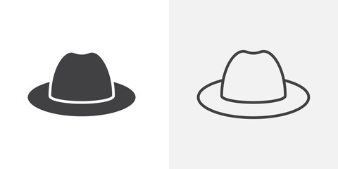 Hat icon flat and simple set design