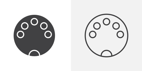 HDMI connecter icon flat and simple set design