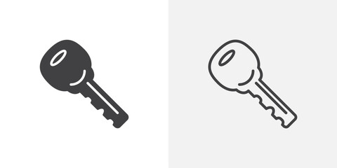 Key icon flat and simple set design