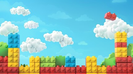 Kids toys constructor illustration generated by ai