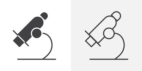 Microscope icon flat and simple set design