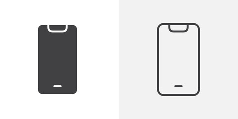 Mobile icon flat and simple set design