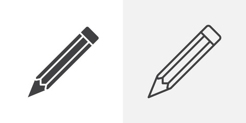 Pencil icon flat and simple set design