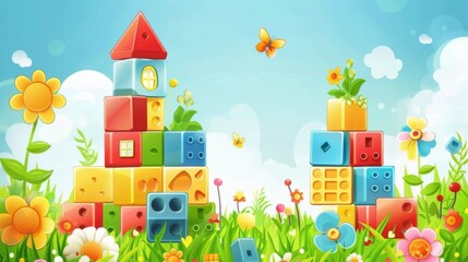 Kids toys constructor illustration generated by ai