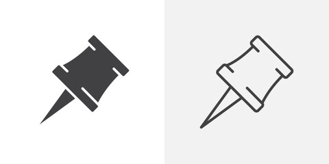 Pin icon flat and simple set design