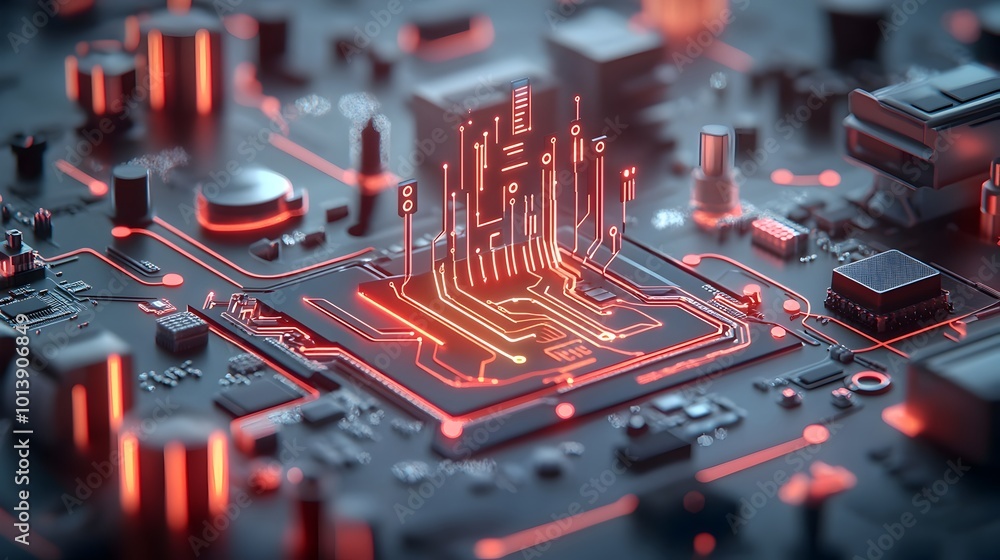 Poster stunning digital background featuring intricate neon like electrical patterns luminous data streams 