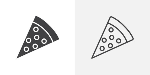 Pizza slice icon flat and simple set design