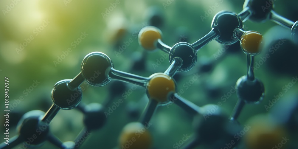 Aufkleber Space-Filling Model: Illustrate a space-filling model of a molecule, emphasizing the volume and arrangement of atoms in three-dimensional space.