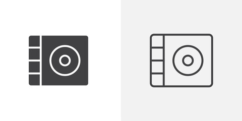 Record player icon flat and simple set design