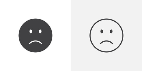 Sad icon flat and simple set design