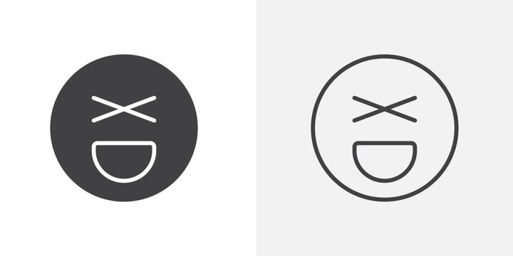 Rofl icon flat and simple set design