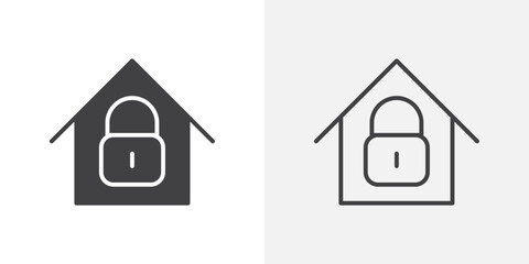 Security protection icon flat and simple set design