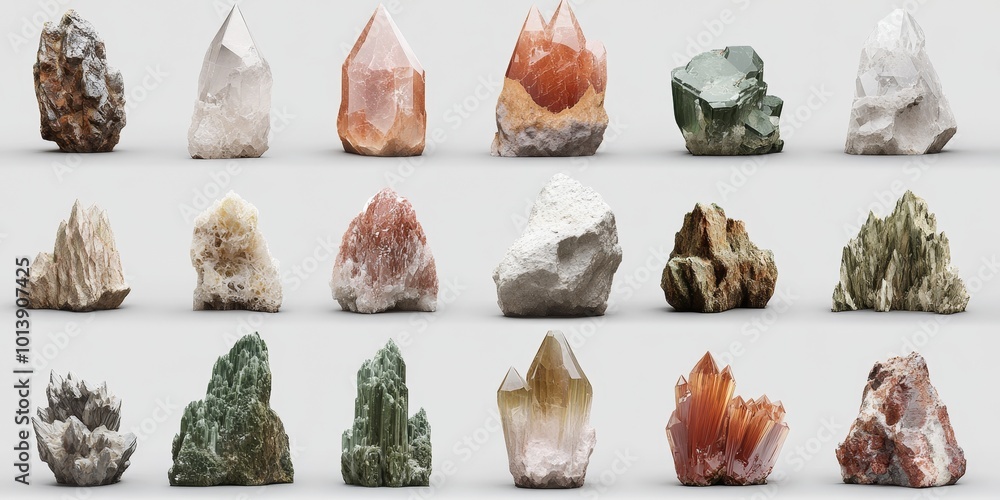 Poster Silicate Structures: Depict the various silicate molecular structures found in minerals, showcasing their tetrahedral arrangements.