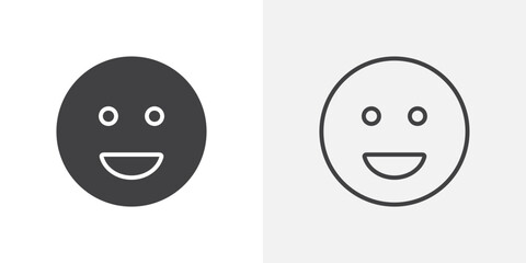 Smile icon flat and simple set design