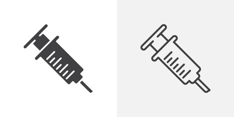Syringe icon flat and simple set design
